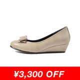 【カラー限定値下げ】2WAYローウェッジパンプス ベージュ/スムース