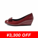 【カラー限定値下げ】2WAYローウェッジパンプス ワイン