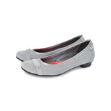 【残り僅か】ヒールバレエシューズ グレー/スエード