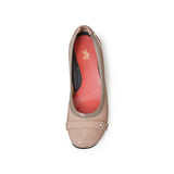 【再値下げ】ヒールバレエシューズ ピンクベ―ジュ/エナメル