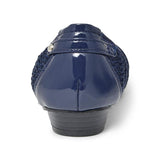 【残り僅か】ヒールバレエシューズ ネイビー/メッシュ