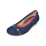 【残り僅か】ヒールバレエシューズ ネイビー/メッシュ