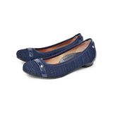 【残り僅か】ヒールバレエシューズ ネイビー/メッシュ