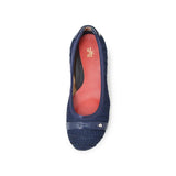 【残り僅か】ヒールバレエシューズ ネイビー/メッシュ