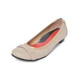 【21.5のみ】ヒールバレエシューズ ベージュ/スムース