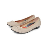 【21.5のみ】ヒールバレエシューズ ベージュ/スムース