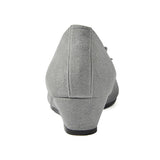 【値下げ】2WAYローウェッジパンプス グレー/スエード