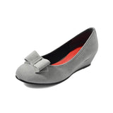 【値下げ】2WAYローウェッジパンプス グレー/スエード