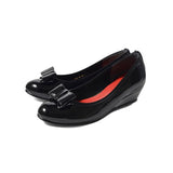 2WAYローウェッジパンプス ブラック/エナメル