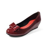 【カラー限定値下げ】2WAYローウェッジパンプス ワイン