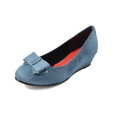 【値下げ】2WAYローウェッジパンプス デニム