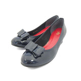 2WAYローウェッジパンプス ネイビー/エナメル