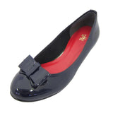 2WAYローウェッジパンプス ネイビー/エナメル