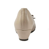 【カラー限定値下げ】2WAYローウェッジパンプス ベージュ/スムース