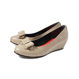 【カラー限定値下げ】2WAYローウェッジパンプス ベージュ/スムース