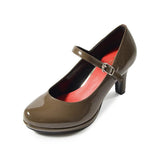 ストームストラップハイヒールパンプス オリーブ