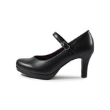 ストームストラップハイヒールパンプス ブラック/スムース