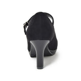 ストームストラップハイヒールパンプス ブラック/スエード