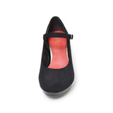 ストームストラップハイヒールパンプス ブラック/スエード