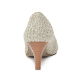 ラウンドオープントゥハイヒールパンプス ナチュラル/メッシュ