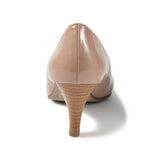 ラウンドオープントゥハイヒールパンプス ピンクベージュ