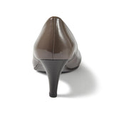 ラウンドオープントゥハイヒールパンプス オリーブ