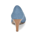 (左右別購入)ラウンドオープントゥハイヒールパンプス デニム