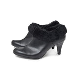 ハイヒールファーブーティー ブラック/スムース