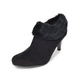 【残り僅か】ハイヒールファーブーティー ブラック