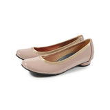 【残り僅か】Jレザーヒールバレエシューズ ピンクベージュ/エナメル