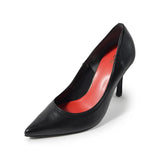(左右別購入)ポインテッドハイヒールパンプス ブラック/スムース