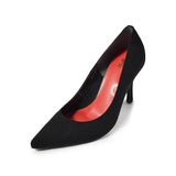 (左右別購入)ポインテッドハイヒールパンプス ブラック/スエード