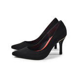 【値下げ】ポインテッドハイヒールパンプス ブラック/スエード