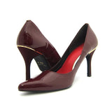 【値下げ】ポインテッドハイヒールパンプス ワイン