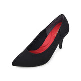 (左右別購入)マシュマロポインテッドハイヒールパンプス ブラック/スエード