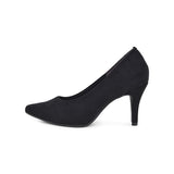 マシュマロポインテッドハイヒールパンプス ブラック/スエード