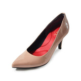マシュマロポインテッドハイヒールパンプス ベージュ/エナメル