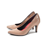 マシュマロポインテッドハイヒールパンプス ベージュ/エナメル