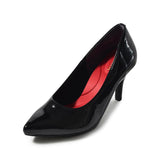 (左右別購入)マシュマロポインテッドハイヒールパンプス ブラック/エナメル