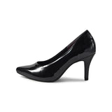 マシュマロポインテッドハイヒールパンプス ブラック/エナメル