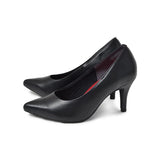 マシュマロポインテッドハイヒールパンプス ブラック/スムース