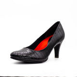 ビーナスフィットハイヒールパンプス ブラック/クロコ