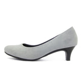 (左右別購入)ビーナスフィットミドルヒールパンプス グレー/スエード