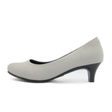 (左右別購入)ビーナスフィットミドルヒールパンプス グレー/ウォーター