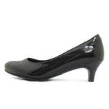 ビーナスフィットミドルヒールパンプス ブラック/エナメル
