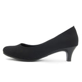 ビーナスフィットミドルヒールパンプス ブラック/ウォーター