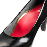 【再値下げ】イタリーレザービーナスフィットハイヒールパンプス ブラック/スムース