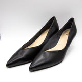 (左右別購入)Vカットミドルヒールパンプス ブラックスムース