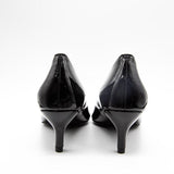 (左右別購入)Vカットミドルヒールパンプス ブラックエナメル