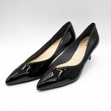 (左右別購入)Vカットミドルヒールパンプス ブラックエナメル